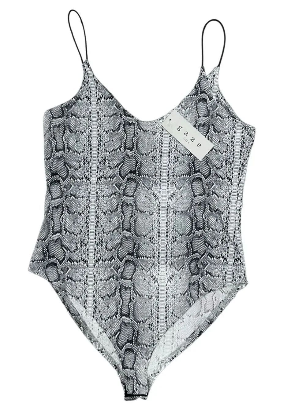 Gaze Snakeskin Python print Bodysuit Size Medium